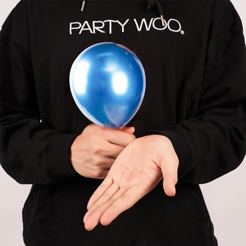 Image of PartyWoo Metallic Blue Balloons 50pcs 5 Inch Small Mini Chrome Blue Latex Balloons for Graduation Wedding Baby Shower Engagement Baby Shower Wedding Bachelorette Birthday Party Decorations Blue-G106