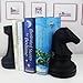 Chess Bookends, Office Decorative Bookends for Shelves, Heavy Bookends Book Stoppers Book Holders for Desk Decoration, 7x7x4 inches, Black,1Pair/2Piece