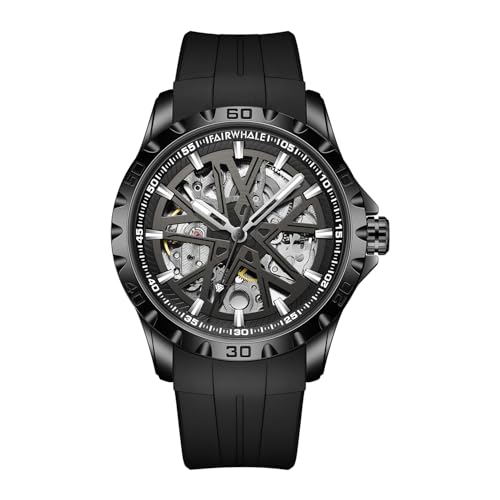 Image of WeCool Fairwhale Automatic Mechanical Watch for Men Luxury Skeleton Analog Men's Watch 50M Waterproof Luminous Unique Cool Wrist Watchs | Best Gift for Males