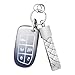 Dargoose Key Fob Cover for Dodge Charger Jeep Grand Cherokee Chrysler Challenger Durango Renegade Journey 2015 2016 2017 2018 2019 2020 Car Keys Shell with Keychain Grey 5 Button