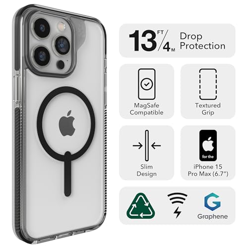 Image of ZAGG Santa Cruz Snap iPhone 15 Pro Max Case - MagSafe Phone Case, Drop Protection (13ft /4m), Durable Graphene, Anti-Yellowing, and Scratch-Resistant Phone Case, Magenta Red