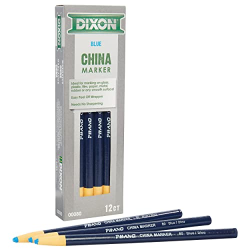 Dixon Industrial Phano Peel-Off China Marker Pencils, Blue, 12-Pack (00080) #TOP2