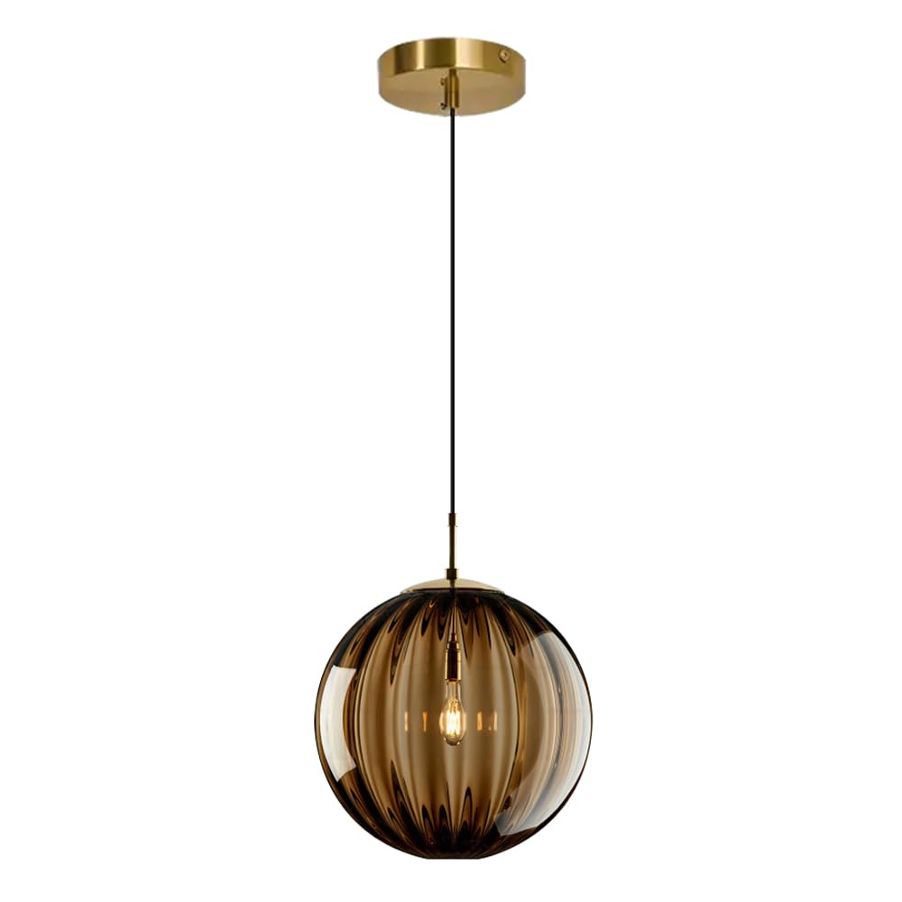 KXKLGWHN Simple Spherical Colored Glass Hanging Lamp Lampshade, E26 Screw Ceiling Pendant Light, Modern Industrial Style Chandelier, Living Room Bedroom Balcony Decoration Light Fixtures