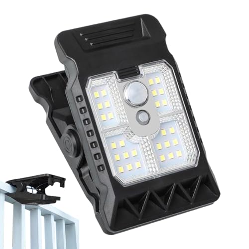 Doiyislem Luce Solare A Clip 11.2 X 7.6cm - 400 MAh, Luce Solare Da Esterno Con Sensore Di Movimento, 300 LM, Applique Solares A LED, Impermeabile, Per Illuminare Vialetti, Recinzioni, Scale
