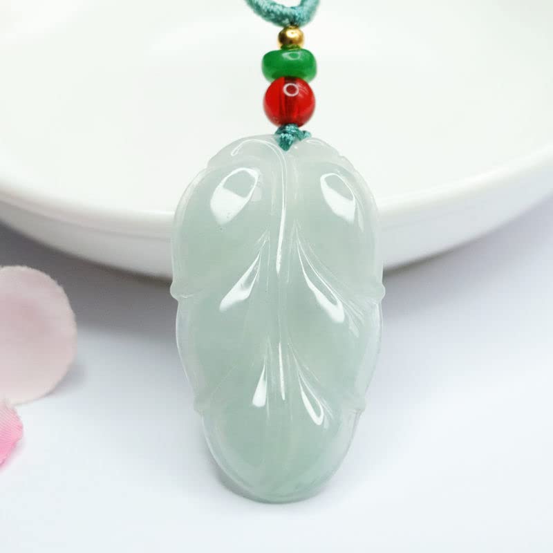 翡翠叶子吊坠玉石玉器金枝玉叶挂坠项链珠宝礼物直