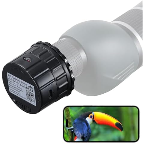 Wireless WiFi Electronic Eyepiece Telescope Eyepiece Camera 32GB Video Recording Digital Telescope Camera Electronic Eyepiece, Telescope Accessories for 24mm-50mm Optical Telescopes and Microscope Cover