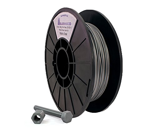 Robotic Steel Metallic Silvery Steel 3D Printing PLA Filament (1.75mm 0.5 kg) Made in The USA