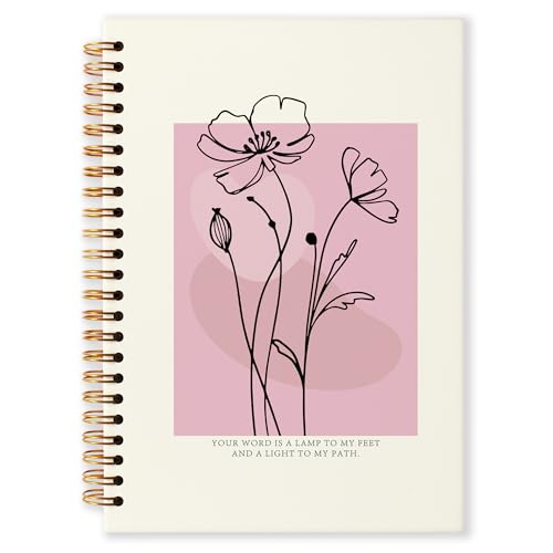 Carnet de notes biblique fleuri rose pour nourrir votre foi et vos méditations