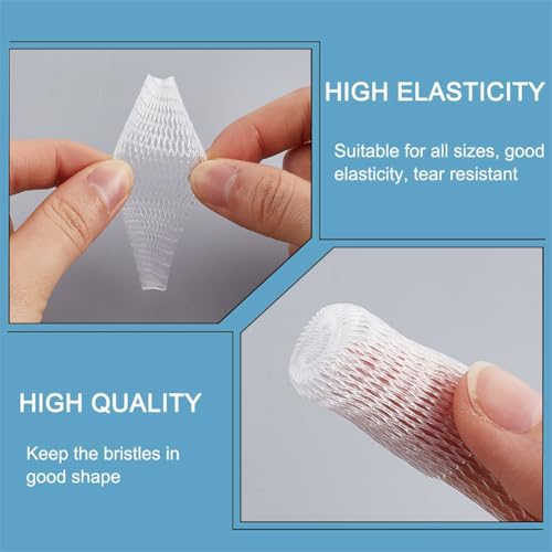 Image of GORGECRAFT 200Pcs Makeup Brush Pen Guard Protector White Net Reusable Thread Spool Savers Expandable Mesh Cover Plastic Sewin Thread Netting Machine Embroidery Net for Sewing Eyeshadow Brush