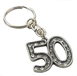  DAVID HINWOOD Englisch Zinn Geburtstag Alter 50 Kristall Schlüsselanhänger