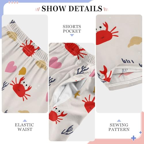 ALAZA Crab Lovely Heart Pajama Lounge Pants Long Sleep Pajama Bottoms with Pockets4