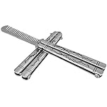 Practice Butterfly Knife Comb Trainer - 1pcs Dragon Totem Stainless Steel Practice Comb Knife Trainer Survival CSGO Game Balisong Training Tool