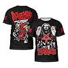 NIETRET Men's Music Zombies T-Shirt Multi-Faceted Printed Short Sleeve Shirts Round Neck Graphic Tee Tops Black L #4