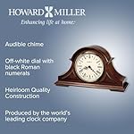 Howard Miller Burton II Mantel Clock, Decorative Top Molding with Triangular Burl Overlays, Analog Dial Roman Numerals Triple-Chime Movement, Volume Control Timepiece for Home Decor & Office - Image 5