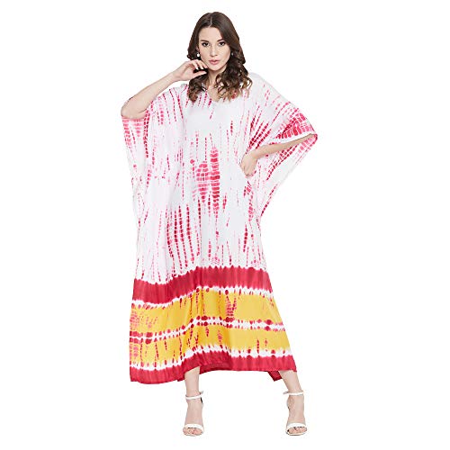 Image of Oussum Women Kaftan Plus Size Polyester Summer Lightweight Caftan Swimsuit Cover Ups Maxi African Mumu Lounge House Dress