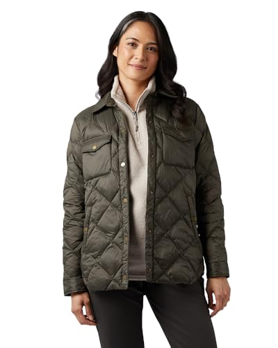 32 Degrees Women's Lightweight Recycled Poly-Fill Shirt Jacket | Quilted | Semi-Fitted | Snap Pockets