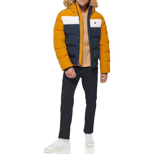 Image of Tommy Hilfiger Men's Arctic Cloth Quilted Snorkel Bomber Jacket (Standard and Big & Tall)
