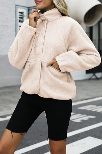 Nirovien Womens Fuzzy Fleece Jacket Button Down Sherpa Coats Casual Winter Warm Outwear with Pockets2
