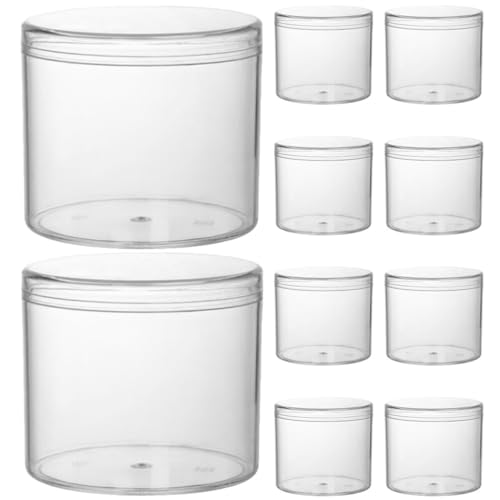 Kichvoe 15個 透明 プラスチック ジャー 蓋に ネジ 付き、 400Ml 気密 食品 容器 詰め替え可能 空 保管 瓶 キッチン キャニスター ドライ 食品 ピーナッツ バター 蜂蜜 用