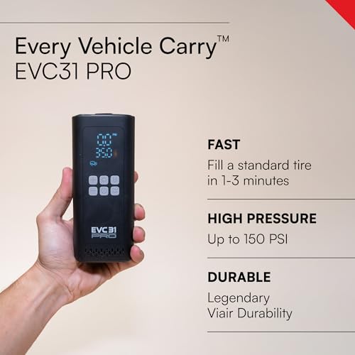 Image of Viair Every Vehicle Carry EVC31 PRO - rechargeable, portable air compressor, dual power source, LED gauge w /preset - Tire Inflator Ideal for LT truck & suv's, cars, motorcycles, & E-bikes