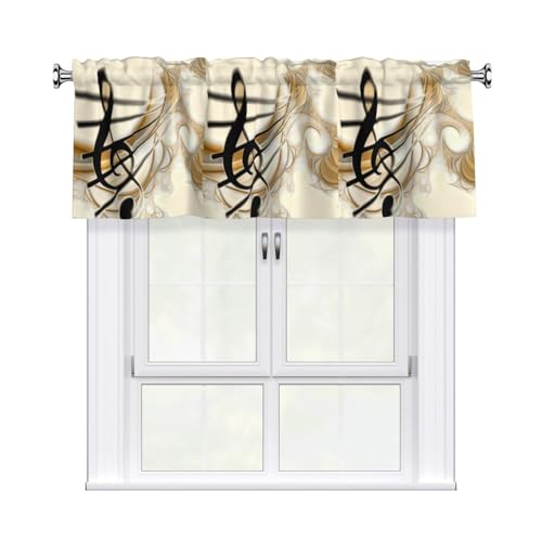Poadnly Nota Musical,Cenefas para Cortinas de Ventana, Cenefa para Cortina de Sala de Estar de 54 x 18 Pulgadas