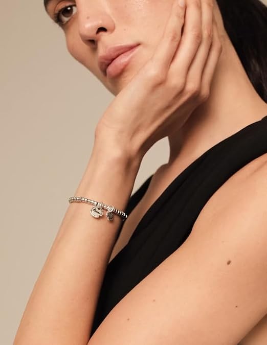 Uno de 50 SEALED LOVE Stretch Bracelet, Sterling Silver-Plated