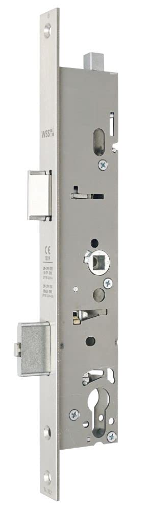 Serrure de panique série 200 - Fonction de fermeture E à 1 vantail avec verrouillage supplémentaire - Distance au canon : 44 mm - Manchon en U - Finition : CH-RZ perforée et sécurité de la serrure
