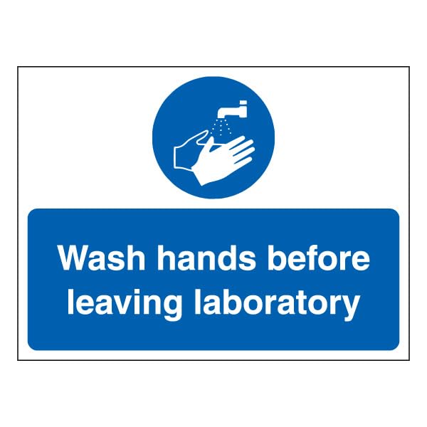 Panneau phosphorescent Wash Hands de 400x300mm en vinyle autocollant