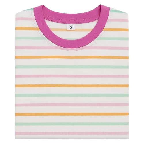 Image of Children's Striped Cotton T-Shirt, Classic Design, Multiple Colors, Age 1-7
