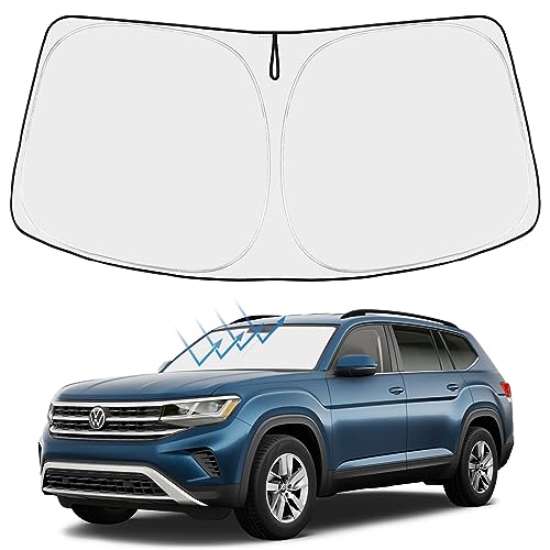 Proadsy Windshield Sun Shade Custom Fit Volkswagen Atlas 2018-2024 2025 2026 4-Layer Foldable Front...