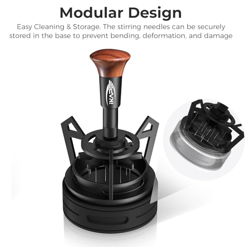 Image of IKAPE 58MM WDT Tool, Espresso Stirrer Distribution Tool, Adjustable Needle Height, Coffee Stirrer with Dosing Funnel & Stand