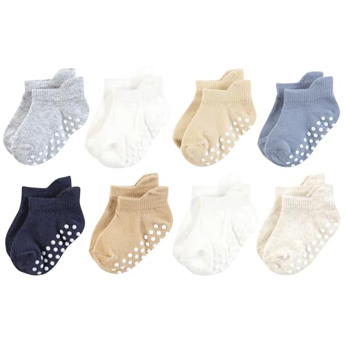 Touched by Nature Girls Unisex Baby Organic Cotton Socks with Non-Skid Gripper for Fall Resistance