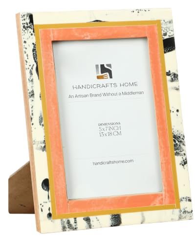 Handicrafts Home Handmade Decorative Resin Inlay Peach Picture Frame, 5x7