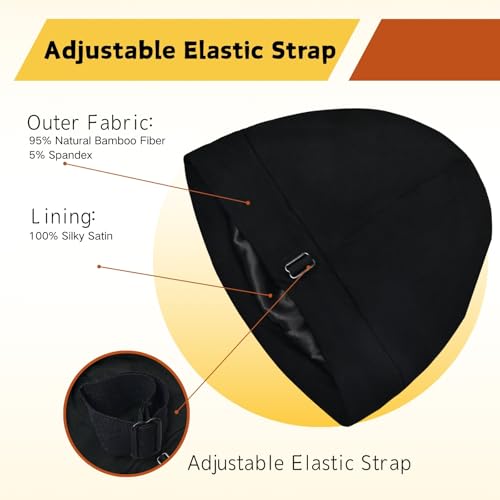 Baby Silky Satin Bonnet for 0-6 Months -Adjustable Infant Hair Care Sleep Cap2