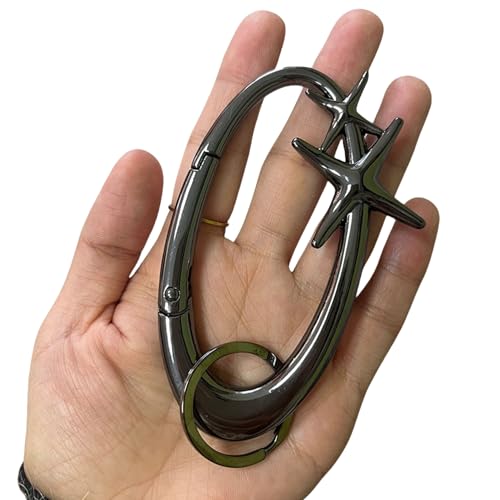 Image of Cute Star Carabiner Clips Keychain Y2K Cool Heavy Duty Starfish Carabiner Belt Loop Clip for Men Women