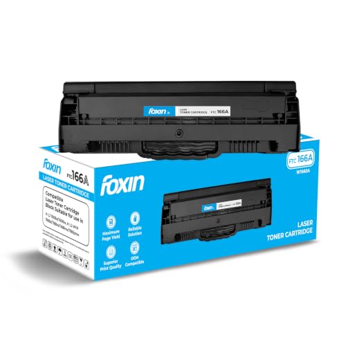 Image of Foxin FTC 166A Toner Cartridge | Compatible with W1660A HP Laser 1008a /1008w, MFP 1188a /1188w /1188pnw, LaserJet 1188nw | Monochrome Laser HP Printer Cartridge with Chip | High Page Yield - 1500