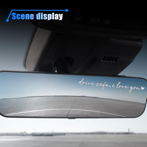 Image of 3PCS Drive Safe, I Love You Car Rearview Mirror Sticker Decal, Positive Affirmation Sticker Car Window Decal, Vinyl Car Side Mirror Accessories for Girls Women, Funny Present (White)