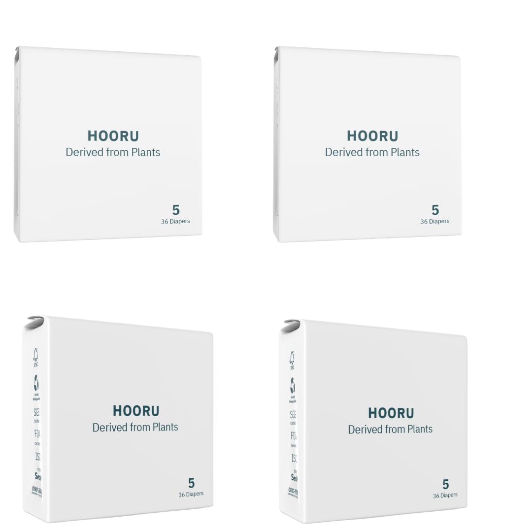 Super-Absorbent Diapers Newborn Baby Pack - Hypoallergenic, Total Chlorine Free Non-Toxic Diapers - High Absorption 44 oz, Plant-Based Biodegradable Disposable Newborn Diaper (Size 5-126 Diaper)