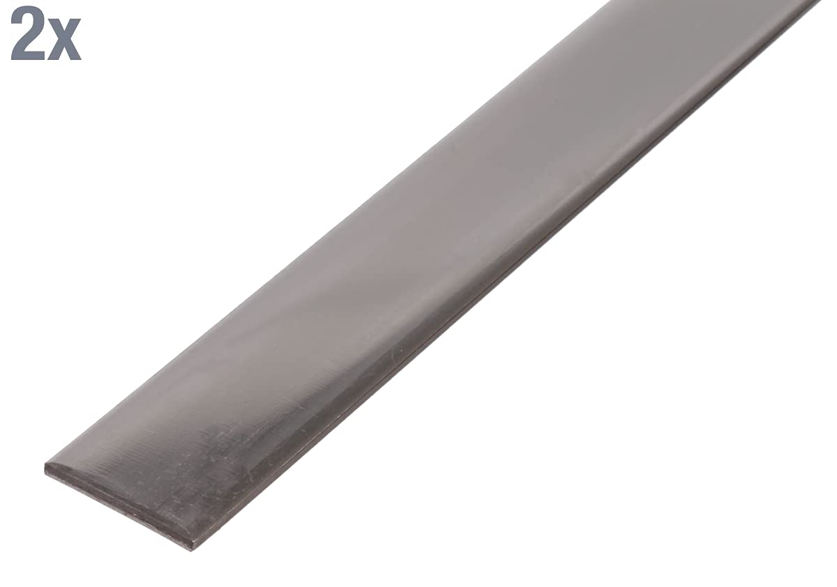Alberts 499099 Flachstange | Edelstahl | 1000 x 20 x 2 mm | 2er Set