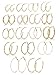 18 Pairs Gold Hoop Earrings Set for Women Shining Synthetic Zircon Big Hoop Earrings Pack Trendy Twisted Statement Earrings Fashion Jewelry Gifts