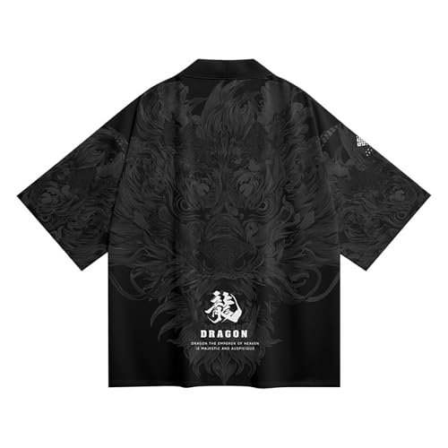 Image of Women's and Men Kimono Cardigan Japanese Long Sleeves Lightweight Open Front Coat Tops