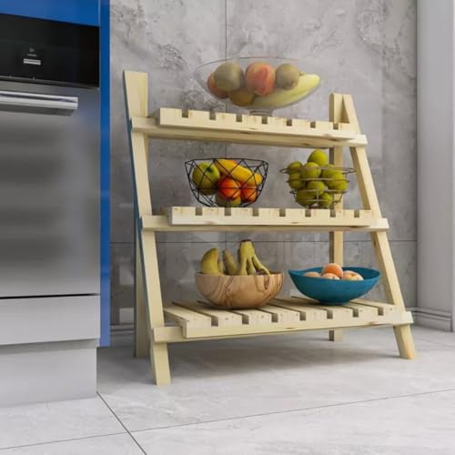 Estante Escada de Madeira Pinus 3 Prateleiras Ideal para Plantas Decoração e Organização
