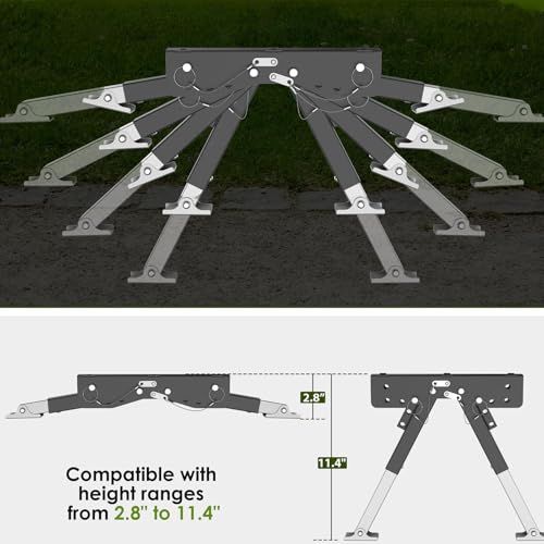 Verstellbare Trittstufenstütze aus Edelstahl, Zusammenklappbarer Trittstabilisator für Wohnwagen mit 5. Rad und Rutschfestem Gummipolster. Robustes Design