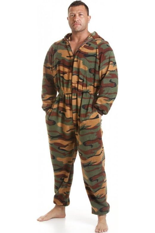Mens Super Soft Fleece Onesie - Hooded All in One - Long Sleeved and Side Pockets for Ultimate Comfort & Warmth-image-7