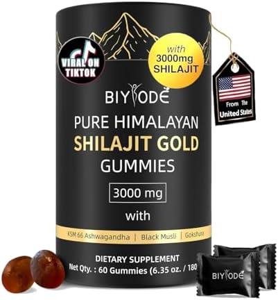 Pure Himalayan Gummies Gold - for Energy & Immune System,3000mg Per Serving,60 Count