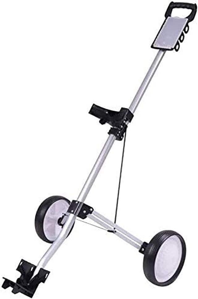 Golf Cart Golf Trolley 2 Wheels Push Pull Golf Cart, Swivel Folding Lightweight Golf Push Cart, Quick Folding and Adjustable Height Foldable Trolley Golf Push Cart Golf