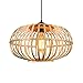 GERAGUR Ręcznie Tkana Bambusowa Lampa Wisząca, Żyrandol Z Wikliny Boho Oprawa Oświetleniowa Z Naturalnego Rattanowego Kosza, Retro Oświetlenie Domu Do Kuchni Wyspa Salon Jadalnia