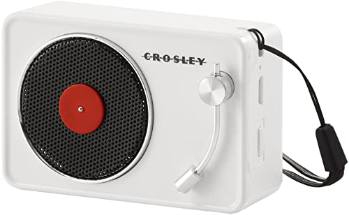 Crosley CR3029A-WH Portable Mini Turntable Bluetooth Speaker, White