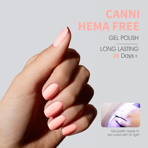 Image of CANNI Light Pink Gel Nail Polish, 1Pcs Baby Pink Gel Polish Color High Gloss Soak Off U V Nail Manicure Salon DIY