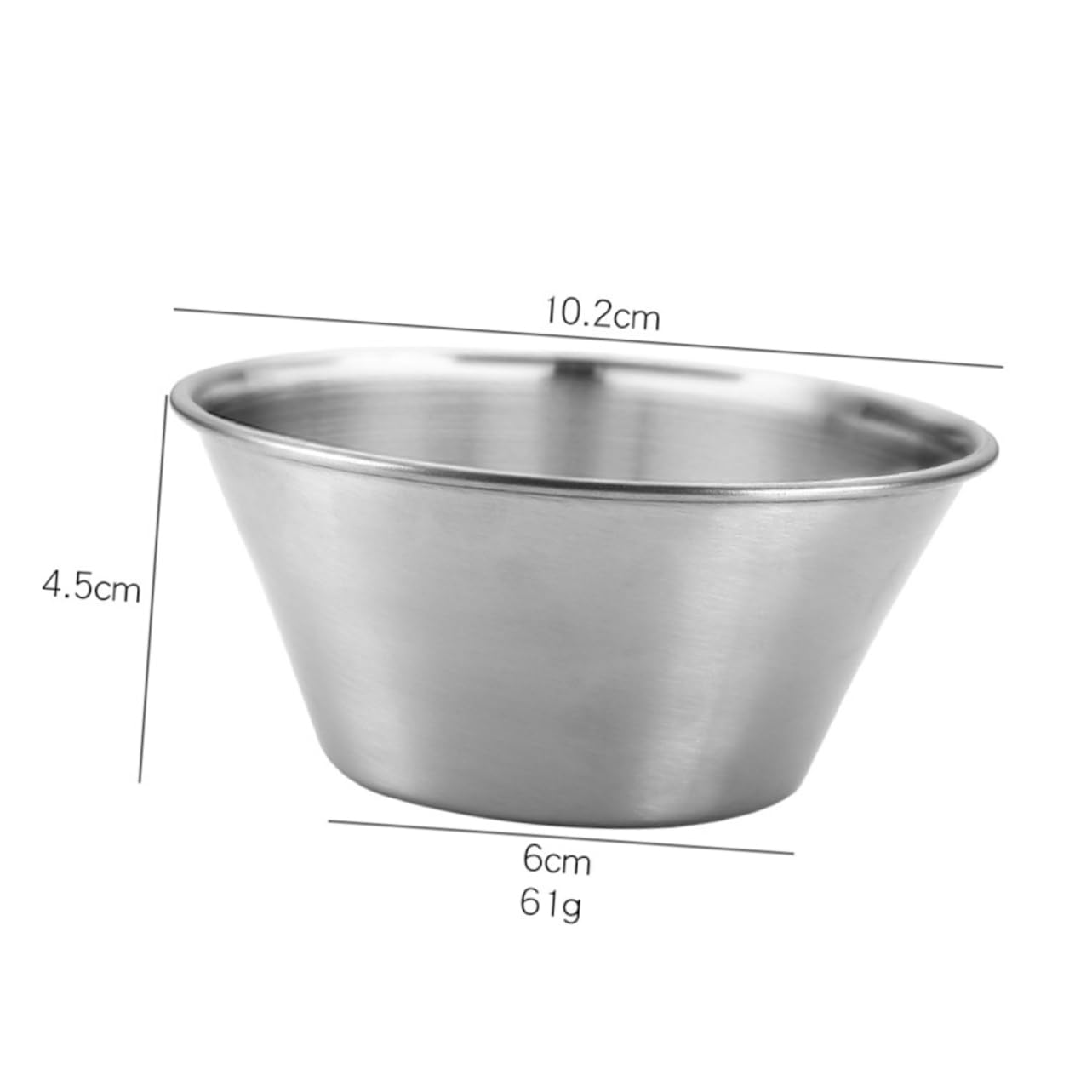 SOLUSTRE 304 Stainless Steel Seasoning Bowl Large Food Sauce Dish for Dipping Appetizer Plates Flavor Bowl for Home Restaurant Catering